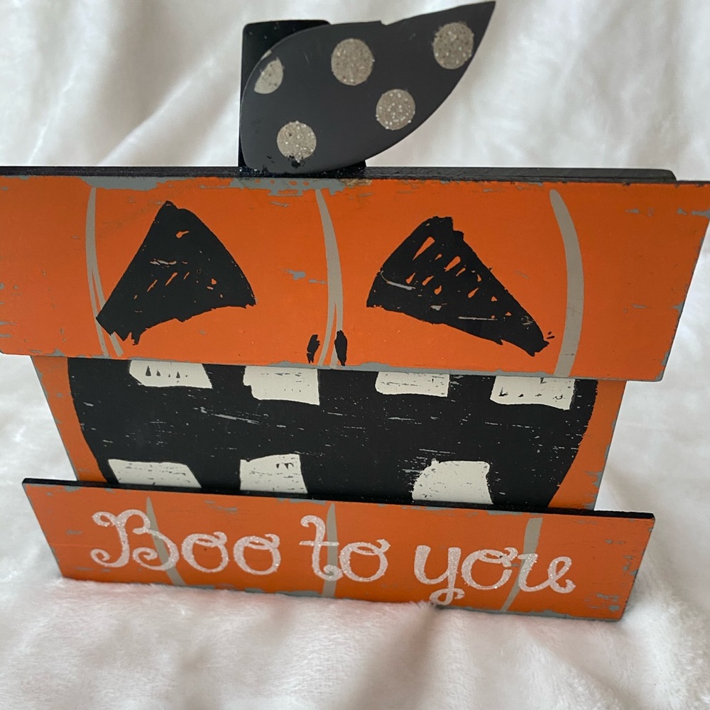 Boo to you pumpkin sign